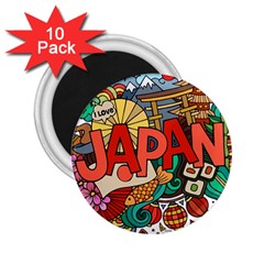 Earthquake And Tsunami Drawing Japan Illustration 2.25  Magnets (10 pack) 