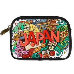 Earthquake And Tsunami Drawing Japan Illustration Digital Camera Leather Case