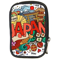 Earthquake And Tsunami Drawing Japan Illustration Compact Camera Leather Case