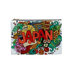 Earthquake And Tsunami Drawing Japan Illustration Cosmetic Bag (Medium)