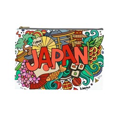 Earthquake And Tsunami Drawing Japan Illustration Cosmetic Bag (Large)