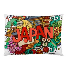 Earthquake And Tsunami Drawing Japan Illustration Pillow Case (Two Sides)