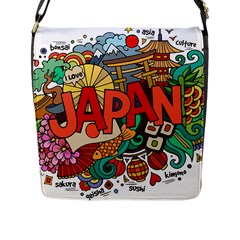 Earthquake And Tsunami Drawing Japan Illustration Flap Closure Messenger Bag (L)