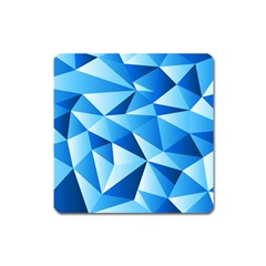 Triangles Abstract Blue Square Magnet by Vaneshart