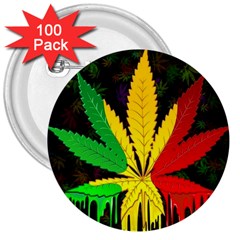 Cannabis Leaf Color 3  Buttons (100 Pack)  by Vaneshart