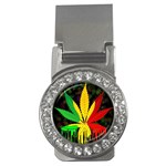 Cannabis Leaf Color Money Clips (CZ)  Front