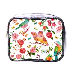 Watercolour Flowers Watercolor Painting Drawing Mini Toiletries Bag (one Side) by Vaneshart