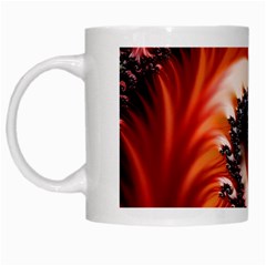 Abstract Fractal Patterns Red White Mugs