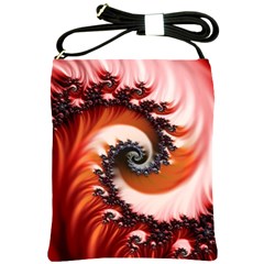 Abstract Fractal Patterns Red Shoulder Sling Bag