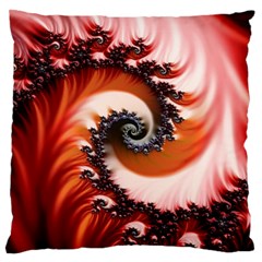 Abstract Fractal Patterns Red Large Flano Cushion Case (one Side)