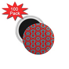 Seamless Geometric Pattern In A Red 1 75  Magnets (100 Pack)  by Vaneshart