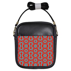 Seamless Geometric Pattern In A Red Girls Sling Bag