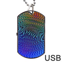 Abstract Circles Lines Colorful Dog Tag Usb Flash (one Side)