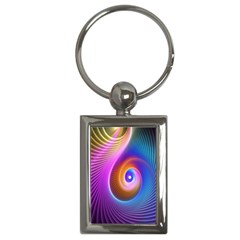 3d Abstract Fractal Bright Key Chain (Rectangle)