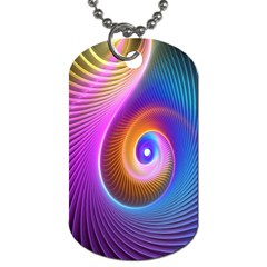 3d Abstract Fractal Bright Dog Tag (Two Sides)