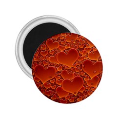 Heart Orange Texture Many 2 25  Magnets