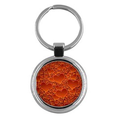 Heart Orange Texture Many Key Chain (round)