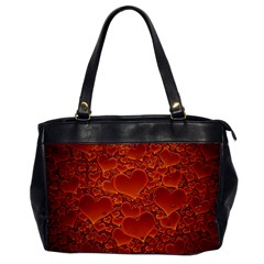 Heart Orange Texture Many Oversize Office Handbag by Vaneshart