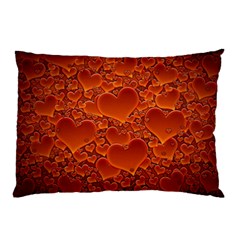 Heart Orange Texture Many Pillow Case (two Sides) by Vaneshart