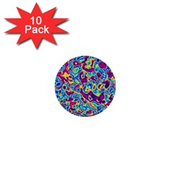 Ripple Motley Colorful Spots Abstract 1  Mini Buttons (10 Pack)  by Vaneshart