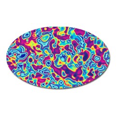 Ripple Motley Colorful Spots Abstract Oval Magnet by Vaneshart