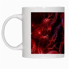 Art Space Abstract Red Line White Mugs