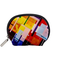 Abstract Lines Shapes Colorful Accessory Pouch (small)