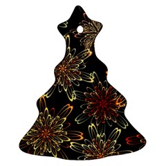 Patterns Abstract Flowers Christmas Tree Ornament (two Sides) by Vaneshart