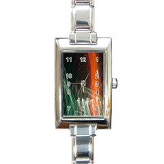 Fireworks Salute Sparks Abstract Lines Rectangle Italian Charm Watch by Vaneshart