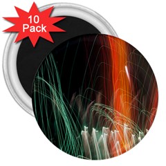 Fireworks Salute Sparks Abstract Lines 3  Magnets (10 Pack) 