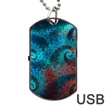 Abstract Patterns Spiral Dog Tag USB Flash (One Side) Front