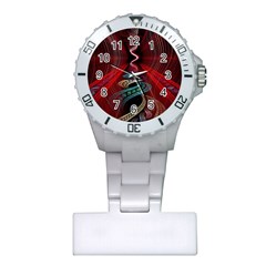 Patterns Red Abstract Plastic Nurses Watch