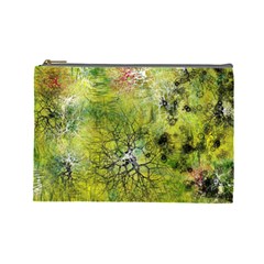 Abstract Spots Lines Green Cosmetic Bag (large)