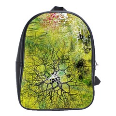 Abstract Spots Lines Green School Bag (xl)