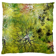 Abstract Spots Lines Green Standard Flano Cushion Case (two Sides)