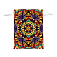 Geometric Pattern Kaleidoscope Art Mirror Image Mosaic Lightweight Drawstring Pouch (l) by Vaneshart