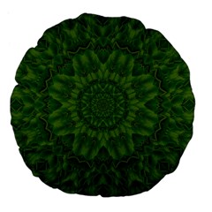 Fauna Nature Ornate Leaf Large 18  Premium Flano Round Cushions by pepitasart