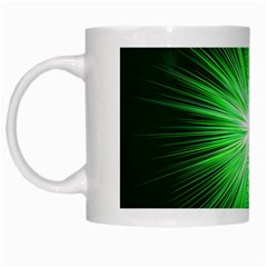 Green Blast Background White Mugs