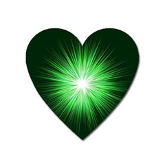 Green Blast Background Heart Magnet