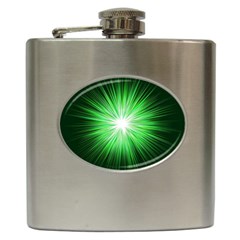 Green Blast Background Hip Flask (6 Oz)