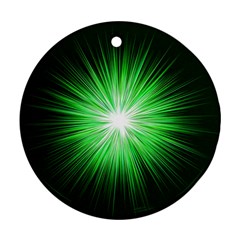 Green Blast Background Round Ornament (two Sides)
