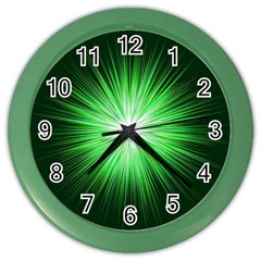 Green Blast Background Color Wall Clock