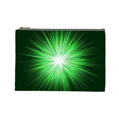 Green Blast Background Cosmetic Bag (large)