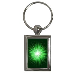 Green Blast Background Key Chain (rectangle)