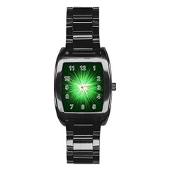 Green Blast Background Stainless Steel Barrel Watch by Mariart