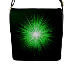 Green Blast Background Flap Closure Messenger Bag (l)