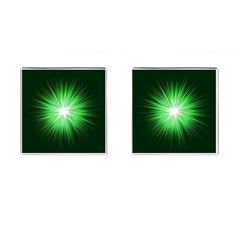 Green Blast Background Cufflinks (square) by Mariart