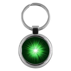 Green Blast Background Key Chain (round)