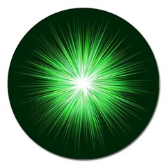 Green Blast Background Magnet 5  (round)