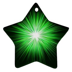 Green Blast Background Star Ornament (two Sides) by Mariart